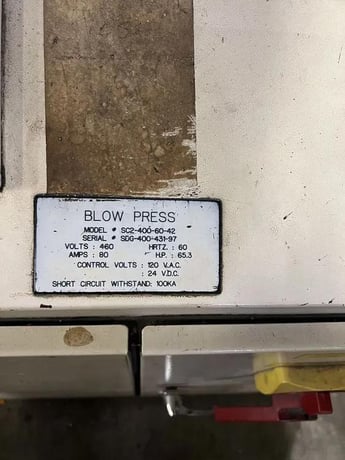 400 Ton, Blow #SC2-400-60-42, straight side double crank, 14" stroke, 24" Shut Height, 14" adj., 60" x42" - Image 10