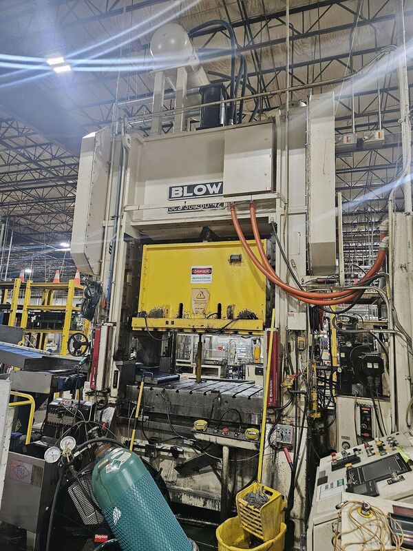 300 Ton, Blow #SC2-300-60-42, straight side double crank, 8" stroke, 26" Shut Height, 8" adj., 30-60 SPM, 60" - Image 6