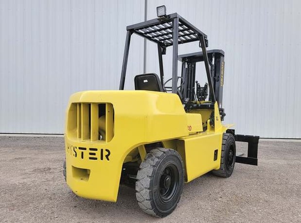 8000 lb. Hyster #H80XL, forklift, 171" lift height, Perkins 4 cyl diesel engine, solid tires, 3-mast - Image 1