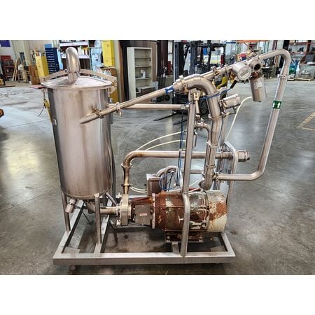 Vacucam #EJM-2000, inline ejector mixer skid, 25 HP Fristam FPX 1742 centrifugal, 3500 RPM, 75 GPM output - Image 3
