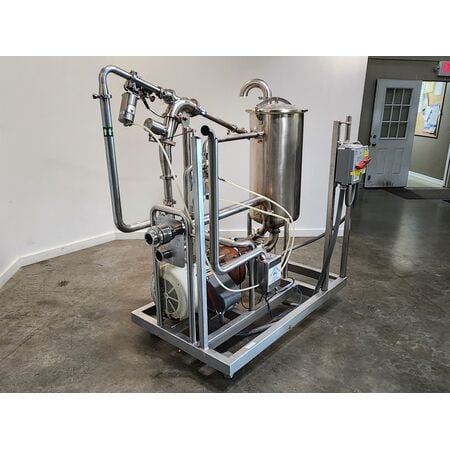 Vacucam #EJM-2000, inline ejector mixer skid, 25 HP Fristam FPX 1742 centrifugal, 3500 RPM, 75 GPM output - Image 4