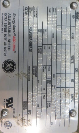 60 HP 1785 RPM General Electric adjustable speed, 230/460 Volts - Image 4