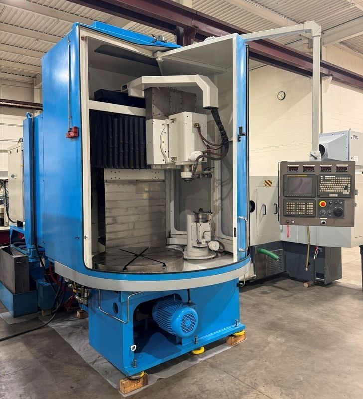 Campbell #750, Fanuc 160iM, 30" table, 30 HP, 7200 RPM, spindle swivel, rotary dress, 2008 - Image 2