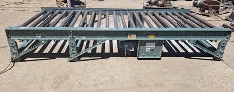 51" wide x 11' long, Hytrol powered roller conveyor section, pallet handling - Image 1