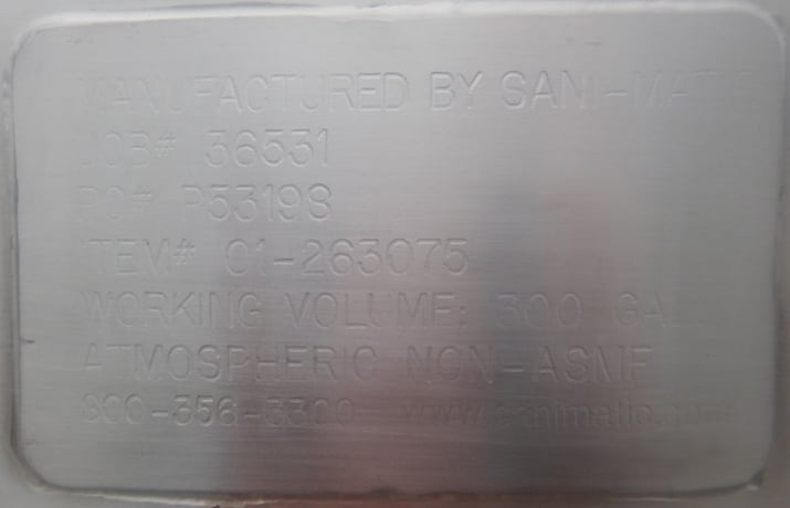Sani-Matic, CIP System Skid, 600 gallon and 300 gallon Stainless Steel Tank, 150 PSI @ 375&deg;F Shell and Tube - Image 8