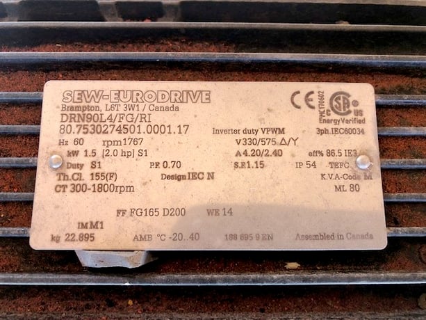 30" wide x 12' long, MTI, Cooling Belt, 2 HP, 330/575 V - Image 4