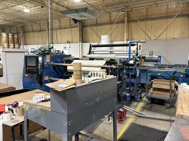 Deacro #DA-653, 63" wide duplex cantilevered slitter rewinder, edge guiding, pnematic braking - Image 3