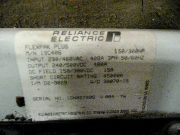 Reliance 19C406, Flex Pak US drive controller, loose drive & loop contactor, no enclosure or operator ctrls - Image 6