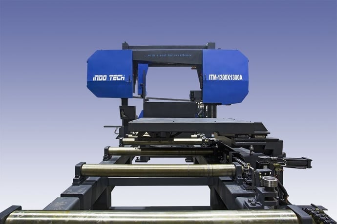 51" x 51" Indotech #LMGA-1300-SA, semi automatic dual column horizontal bandsaw, 20 HP, 65-265 SPM, new, 2025 - Image 1