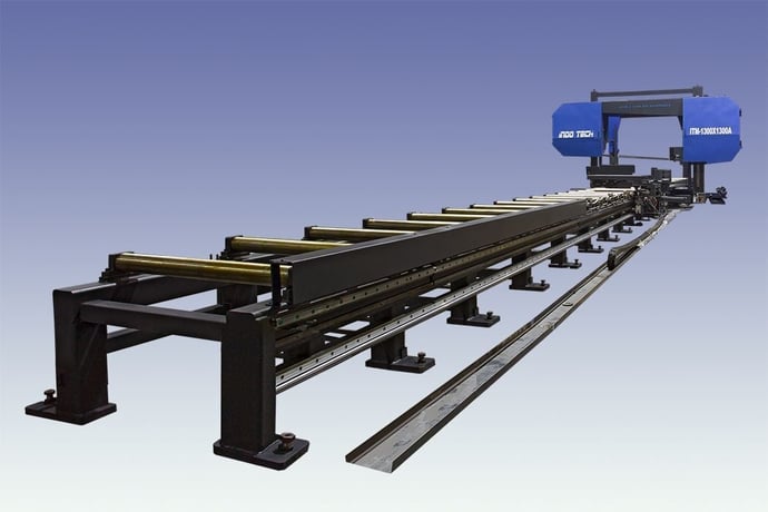 51" x 51" Indotech #LMGA-1300-SA, semi automatic dual column horizontal bandsaw, 20 HP, 65-265 SPM, new, 2025 - Image 2