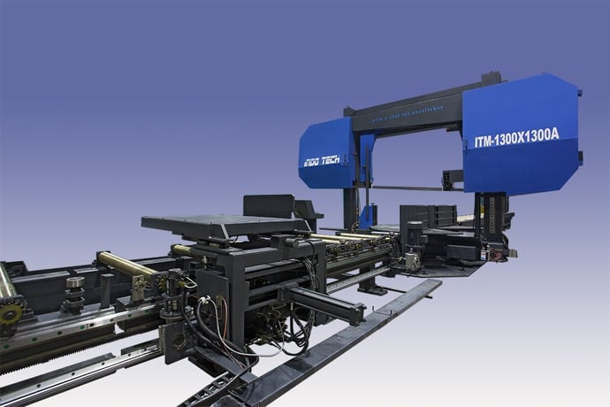 51" x 51" Indotech #LMGA-1300-SA, semi automatic dual column horizontal bandsaw, 20 HP, 65-265 SPM, new, 2025 - Image 4