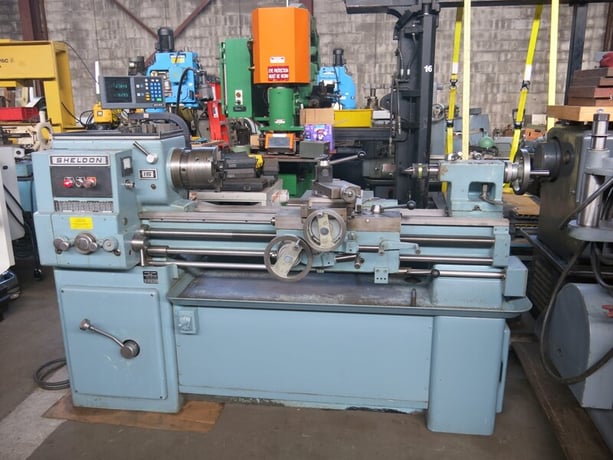 15" x 40" Sheldon #R-15, lathe, 2-1/4" bore, 1250 RPM, AcuRite digital read out, tailstock, Buck Adjust-Tru - Image 1