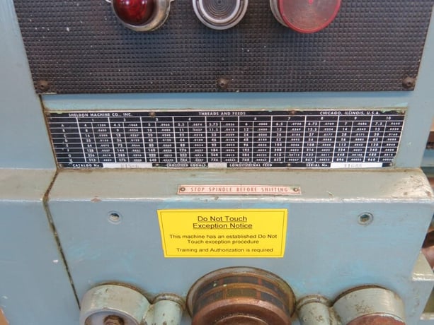 15" x 40" Sheldon #R-15, lathe, 2-1/4" bore, 1250 RPM, AcuRite digital read out, tailstock, Buck Adjust-Tru - Image 2