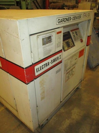 100 psig, Gardner Denver #EBHQJB, rotary air compressor, 50 HP motor - Image 1