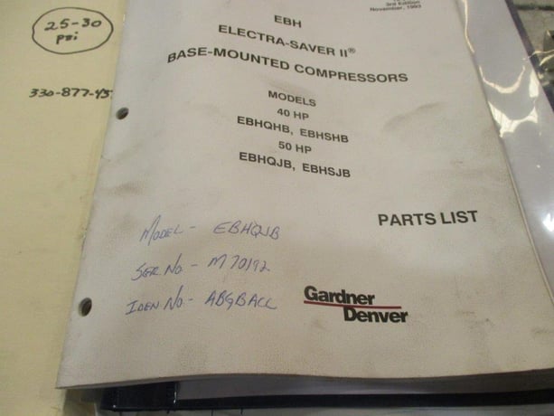 100 psig, Gardner Denver #EBHQJB, rotary air compressor, 50 HP motor - Image 6