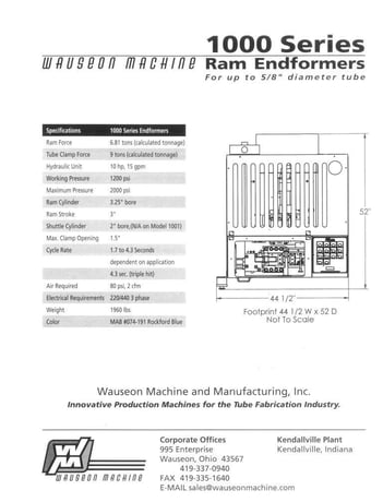 5/8" Wauseon #1003, tube end former, 3" ram stroke, 1.5" clamp open, PLC Control, 2015 - Image 2