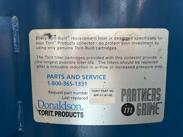 1100 cfm Donaldson #TD-573, continous duty style cartridge dust collector, 510 sq.ft. - Image 6