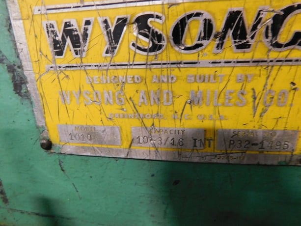 10 gauge x 10' Wysong #1010RD, shear, 24" front operated manual back gauge, 7.5 HP, 60 SPM, 10' squaring arm - Image 2