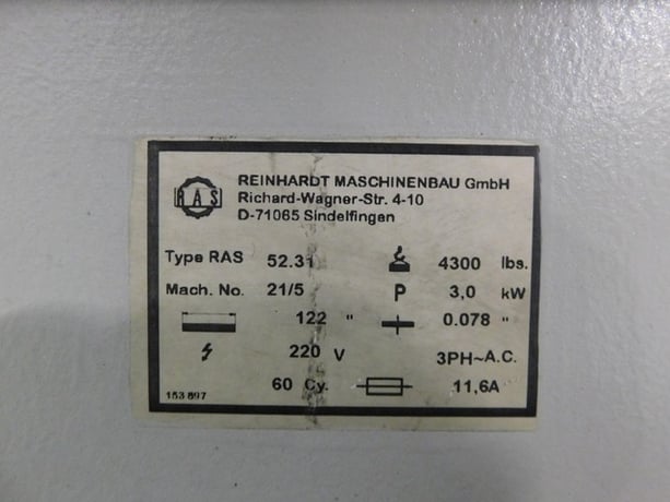 14 gauge x 10' RAS #52.31, electro-mechanical shear, 24" manual back gauge, front return sheet support system - Image 2