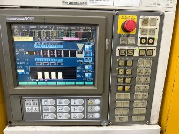 310 Ton, 41 oz., Toshiba #ISGS310W-V21-19, horizontal plastic injection molder, 25.2" x 24" tie bar spacing - Image 5