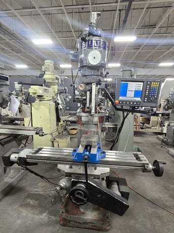 Sharp #LMV/MP2, vertical mill, 9" x42"tbl., 3 HP, 25" X, 11" Y, 5" Z, 60-4500 RPM, R-8, AcuRite Millpwr MP2 - Image 1