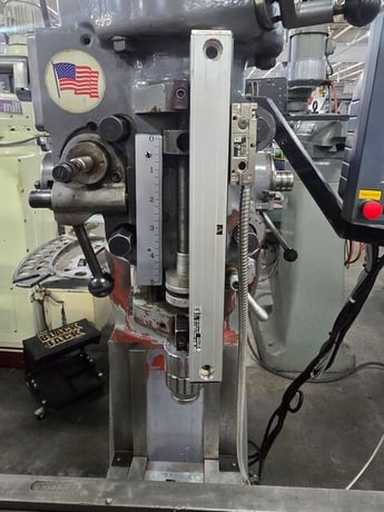 Sharp #LMV/MP2, vertical mill, 9" x42"tbl., 3 HP, 25" X, 11" Y, 5" Z, 60-4500 RPM, R-8, AcuRite Millpwr MP2 - Image 9