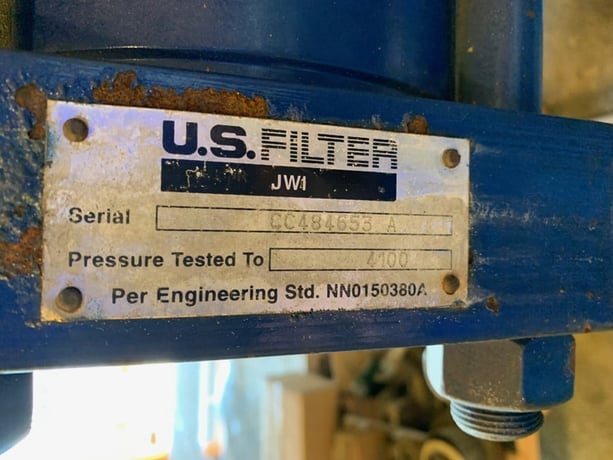 31" U.S. Filter #800G32-20-10DYLW, Plate/Frame Filter Press, (21) Plates, 135 sq.ft. Surface Area, 100 psi - Image 4