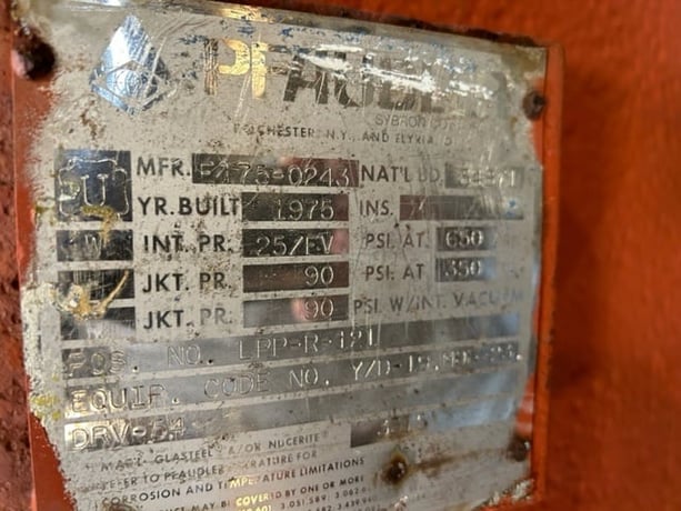 300 gallon Pfaudler #EL-Series, Glass Lined Reactor Bottom, 3315 Glass, 48" diameter x 49" L, 25 psi/FV @ - Image 8