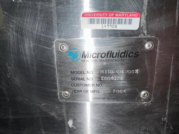 Microfluidics #M110-EH-2002, High Shear Fluid Processor, 30000 psi, 120 ml/min, 2004 - Image 5