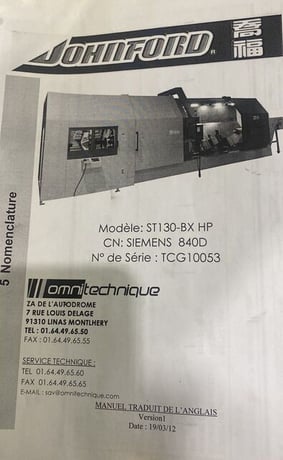 Johnford #ST-130BX-HP+ATC, CNC lathe, 47.2" swing, 15" chuck, 4.6" bar, A2-11, Siemens 840D, tailstock, chip - Image 8
