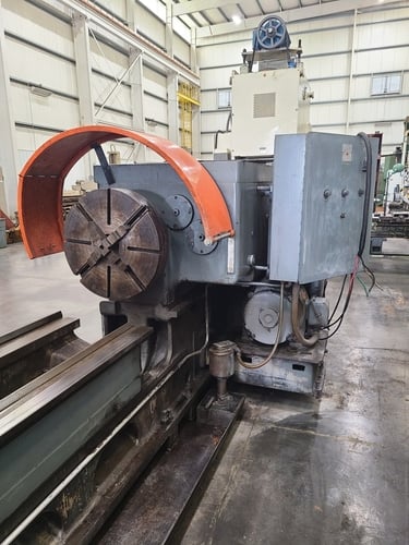 36"/58" x 201"/311" LeBlond #3220/58-NI Heavy duty sliding gap bed lathe, 4-jaw chuck, coolant pump, 1962 - Image 3
