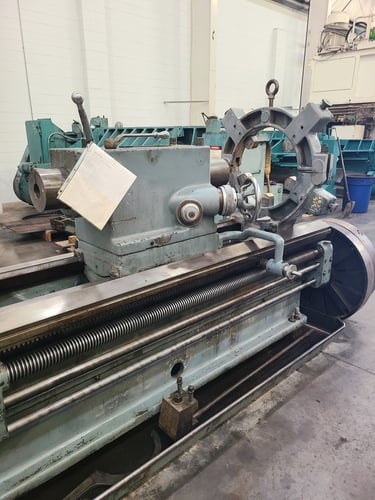 36"/58" x 201"/311" LeBlond #3220/58-NI Heavy duty sliding gap bed lathe, 4-jaw chuck, coolant pump, 1962 - Image 10