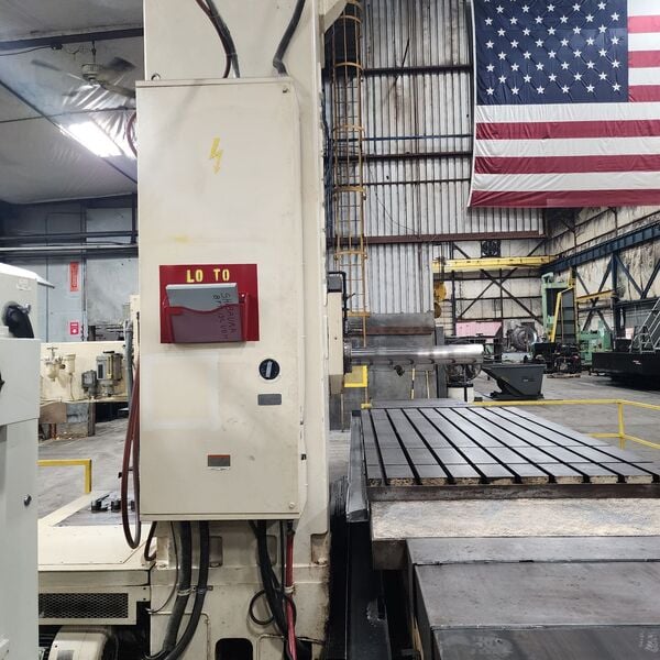 5.1" Toshiba #BFT-13C-W3, horizontal boring mill table type, 35.4" spindle travel, power draw bar, Newall - Image 6