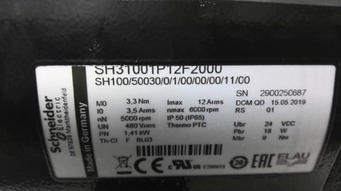 1.41 KW Schneider #SH31001P12F2000, Servo motor, 6000 RPM, 24 VDC - Image 4