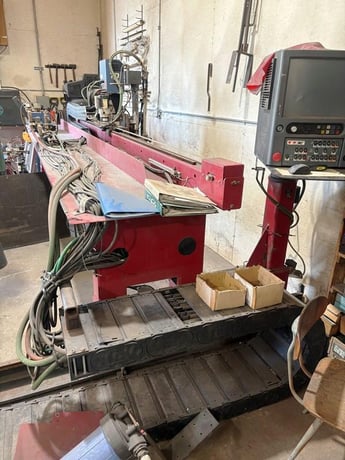 Koike Aronson #PLP-X3100, flame cutter, 10' x 24' water table, 2 torches, 1 oxy fuel head, 2010 - Image 1