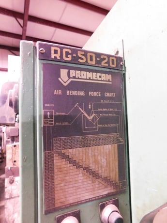 55 Ton, Promecam #RG5020, press brake, 6.8'OA, manual back gauge - Image 6
