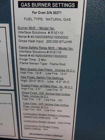 36" width x 48" H x 36" D Gruenberg #T65VDG360, Box Oven, Natural Gas, 650&deg;F max Temp., 200000 BTU Heat - Image 2