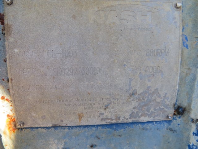 1000 CFM, Nash #CL1003, Liquid Ring Vacuum Pump, 2008 - Image 6