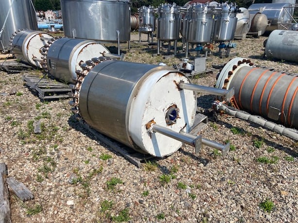 120 gallon Pfaudler, Glass Lined Jacketed Tank, 30" diameter x 33" straight side, 100 psi/FV @ 360&deg;F - Image 4