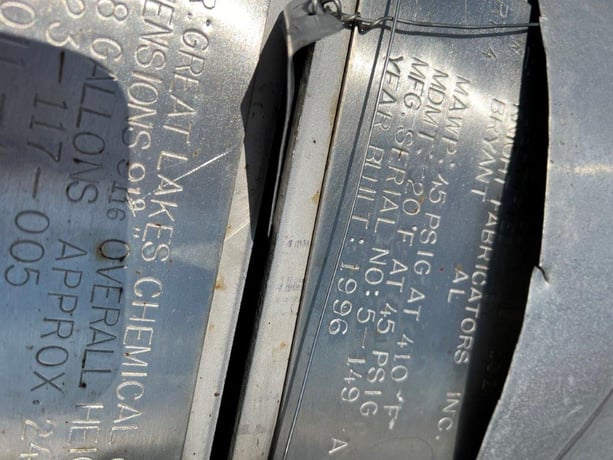 138 gallon Knight Fabricators, Inc., Stainless Steel Pressure Vessel, 20" diameter x 56" Straight Side, 45 - Image 8