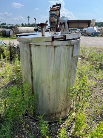 210 gallon Rohn & Haas, Stainless Steel Tank, 36" diameter x 48" Straight Side, Flat Top and Bottom, 1995 - Image 3