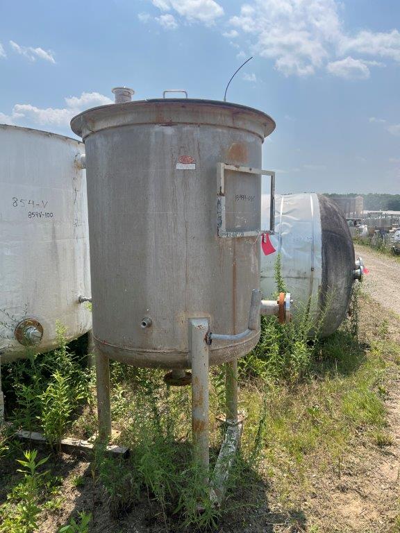 250 gallon Stainless Steel Jacketed Tank, Vertical, 40" diameter x 48" Straight Side, Flat Top, Dish Bottom - Image 3