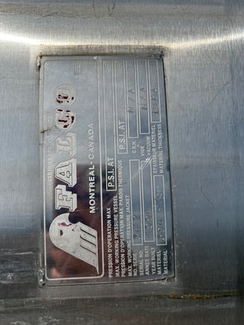 3500 gallon Falco, Stainless Steel Mix Tank, Vertical, 84" diameter x 144" Straight Side, Cone Top and Bottom - Image 6