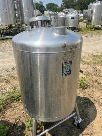46 gallon Stainless Steel Portable Tank, Vertical, 24" diameter x 24" Straight Side, Dish Top and Bottom - Image 3