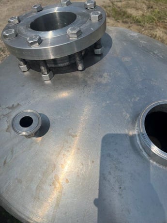 46 gallon Stainless Steel Portable Tank, Vertical, 24" diameter x 24" Straight Side, Dish Top and Bottom - Image 4