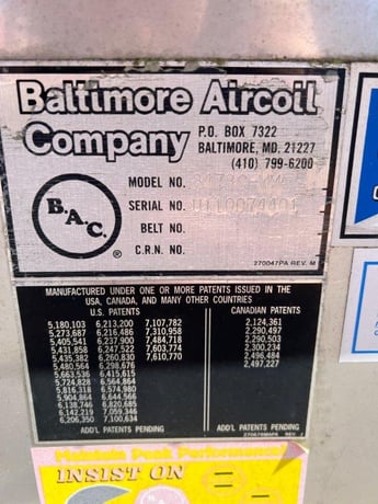 458 Ton, Baltimore Air Cooling #3473C-MM-Series 3000, Stainless Steel Cooling Tower, Single Cell Units, 10.9' - Image 9