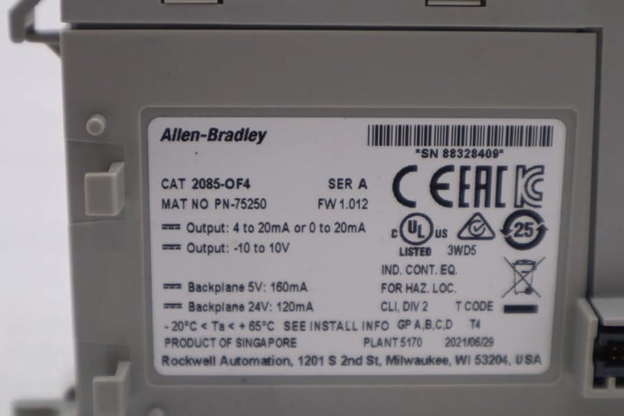NEW Allen-Bradley 2085-OF4 Ser A Micro800 4 Analog Output Module STOCK K-2771 - Image 2
