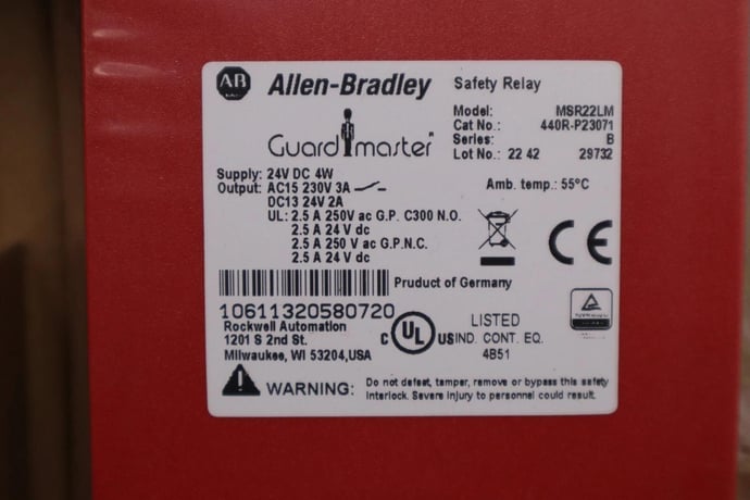 Allen-Bradley 440R-P23071 Safety Relay MSR22LM 24VDC NEW IN BOX STOCK H526A - Image 3