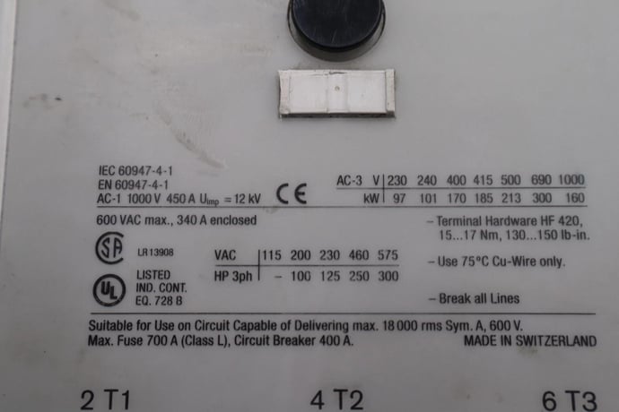 Allen-bradley 100-d300 contactor 600 vac max stock l-715 - Image 2