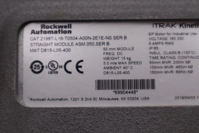 Allen-Bradley Bradley iTrak Kinetix # 2198T-L16-T0504-A00N-2E1E-NS Ser. B AB STOCK 4981 - Image 5